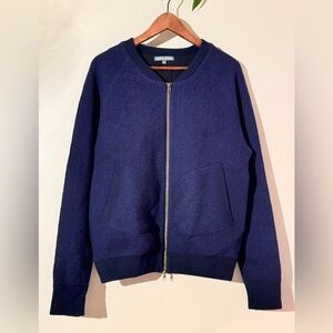 SLATE &STONE speckled Wool/ Cashmere blend Navy coat zip jacket‎ Medium